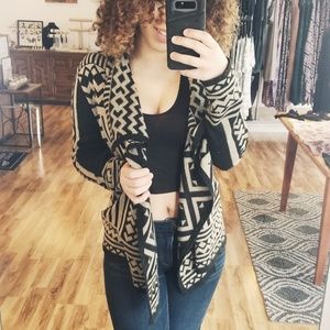 Gently used angie aztec print open front cardigan
